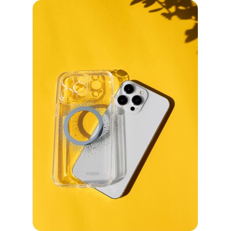 Чехол-накладка AVANA AURA Compatible with MagSafe для iPhone 15 Plus, прозр./черный - фото 13