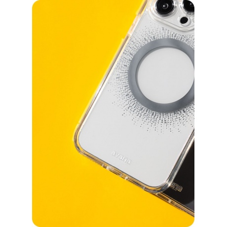 Чехол-накладка AVANA AURA Compatible with MagSafe для iPhone 15 Plus, прозр./черный - фото 14
