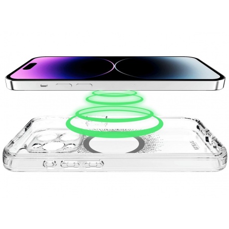 Чехол-накладка AVANA AURA Compatible with MagSafe для iPhone 15 Pro (6.1&quot;), прозрачный/черный - фото 7