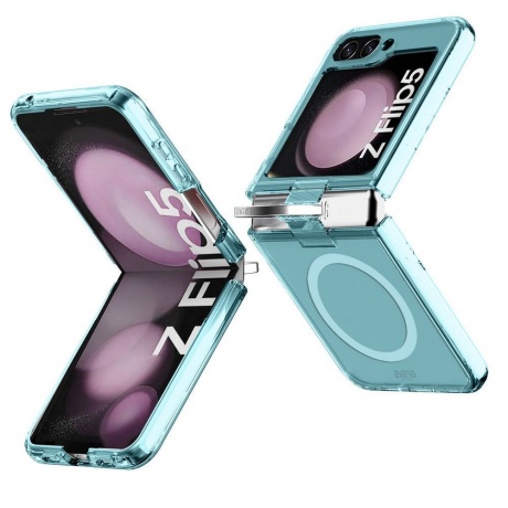 Чехол-накладка AVANA ICE Compatible with MagSafe для Samsung Galaxy Z Flip 5, голубой - фото 5