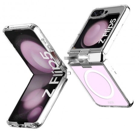 Чехол-накладка AVANA ICE Compatible with MagSafe для Samsung Galaxy Z Flip 5, прозрачный - фото 9