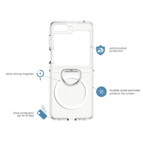 Чехол-накладка AVANA ICE RING Compatible with MagSafe для Samsung Galaxy Z Flip 5, голубой - фото 12