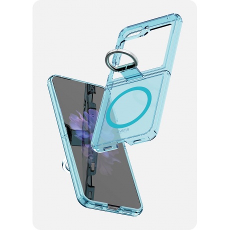 Чехол-накладка AVANA ICE RING Compatible with MagSafe для Samsung Galaxy Z Flip 5, голубой - фото 6