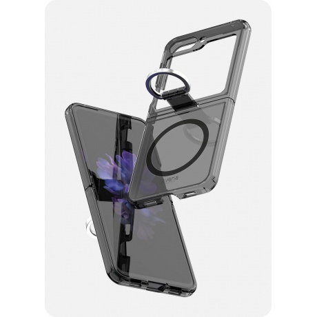 Чехол-накладка AVANA ICE RING Compatible with MagSafe для Samsung Galaxy Z Flip 5, дымчатый - фото 5
