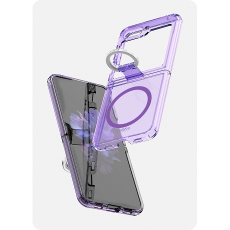 Чехол-накладка AVANA ICE RING Compatible with MagSafe для Samsung Galaxy Z Flip 5, сиреневый - фото 6