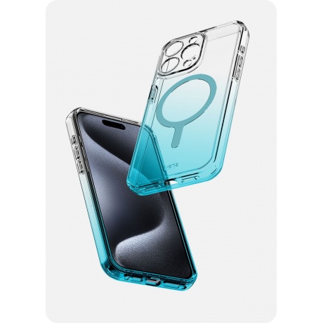 Чехол-накладка AVANA SUNRISE Compatible with MagSafe для iPhone 15 Pro (6.1&quot;), голубой - фото 2
