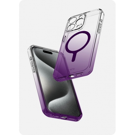 Чехол-накладка AVANA SUNRISE Compatible with MagSafe для iPhone 15 Pro (6.1&quot;), сиреневый - фото 2