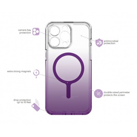Чехол-накладка AVANA SUNRISE Compatible with MagSafe для iPhone 15 Pro (6.1&quot;), сиреневый - фото 8
