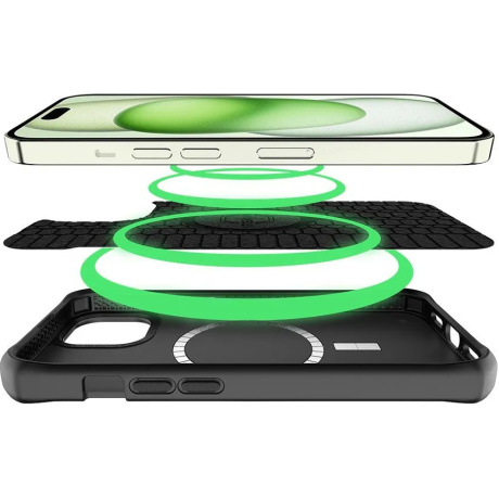 Чехол-накладка ITSKINS BALLISTIC R // NYLON w/MagSafe для iPhone 15 /14 (6.1"), черный - фото 4