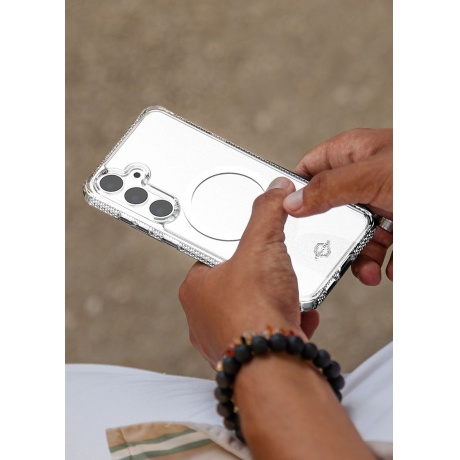 Чехол-накладка ITSKINS HYBRID CLEAR w/MagSafe для Samsung Galaxy S24, прозрачный - фото 3