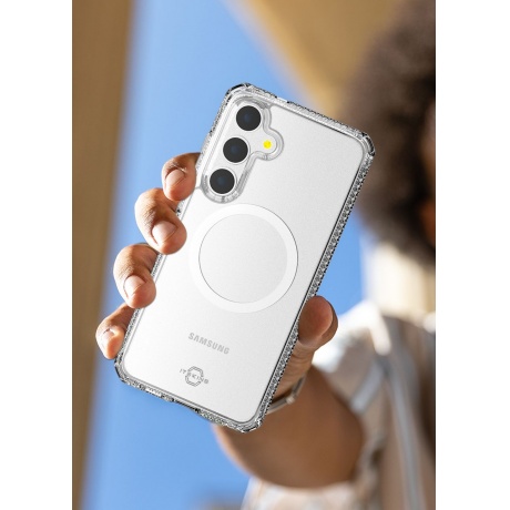 Чехол-накладка ITSKINS HYBRID CLEAR w/MagSafe для Samsung Galaxy S24, прозрачный - фото 4