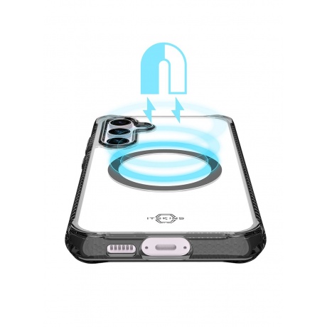 Чехол-накладка ITSKINS HYBRID CLEAR with MagSafe для Samsung Galaxy S23FE, дымчатый - фото 5
