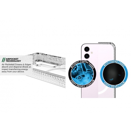Чехол-накладка ITSKINS HYBRID CLEAR with MagSafe для Samsung Galaxy S23FE, дымчатый - фото 8