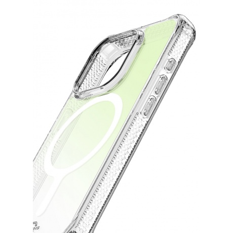 Чехол-накладка ITSKINS HYBRID R IRIDESCENT MagSafe для iPhone 15 Pro Max, зеленый - фото 2
