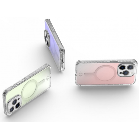 Чехол-накладка ITSKINS HYBRID R IRIDESCENT MagSafe для iPhone 15 Pro Max, зеленый - фото 11