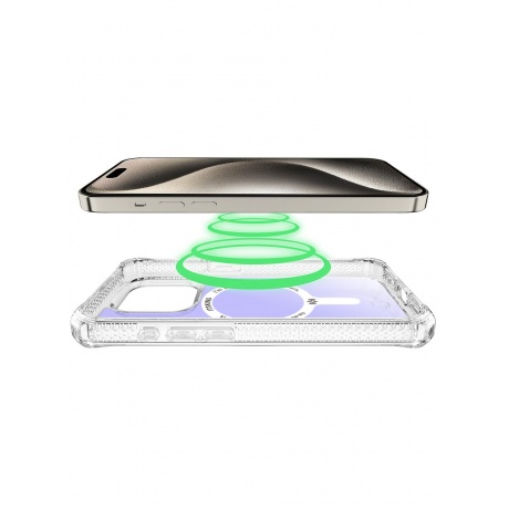 Чехол-накладка ITSKINS HYBRID R IRIDESCENT MagSafe для iPhone 15 Pro Max, фиолетовый - фото 4
