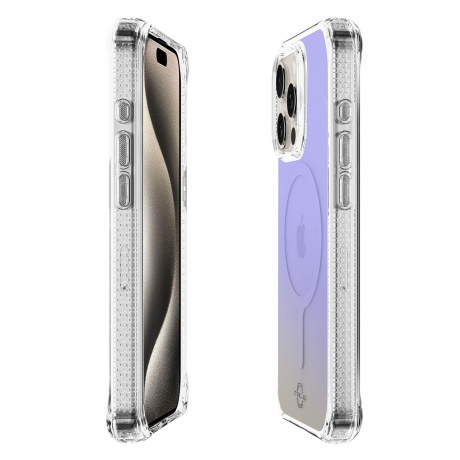 Чехол-накладка ITSKINS HYBRID R IRIDESCENT MagSafe для iPhone 15 Pro Max, фиолетовый - фото 5