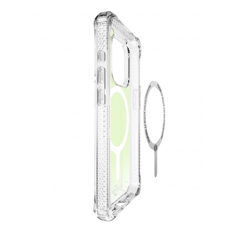 Чехол-накладка ITSKINS HYBRID R IRIDESCENT MagSafe для iPhone 15 Pro, зеленый - фото 3