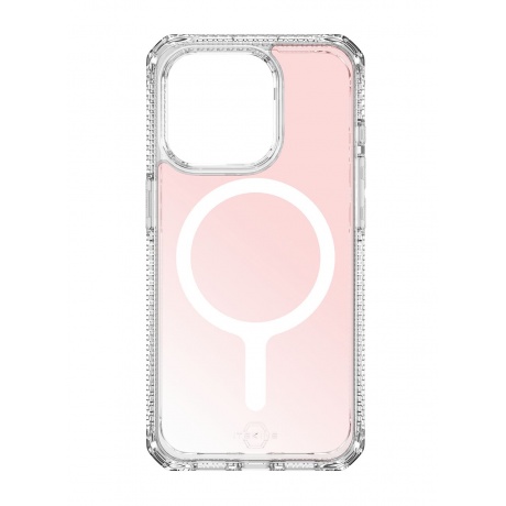 Чехол-накладка ITSKINS HYBRID R IRIDESCENT MagSafe для iPhone 15 Pro, розовый - фото 1