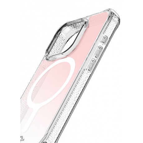Чехол-накладка ITSKINS HYBRID R IRIDESCENT MagSafe для iPhone 15 Pro, розовый - фото 2