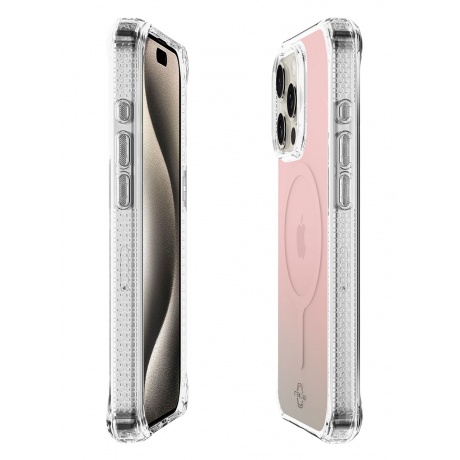 Чехол-накладка ITSKINS HYBRID R IRIDESCENT MagSafe для iPhone 15 Pro, розовый - фото 5