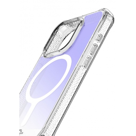 Чехол-накладка ITSKINS HYBRID R IRIDESCENT MagSafe для iPhone 15 Pro, фиолетовый - фото 2