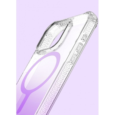 Чехол-накладка ITSKINS HYBRID R OMBRE MagSafe для iPhone 15 Pro  (6.1&quot;), сиреневый - фото 2