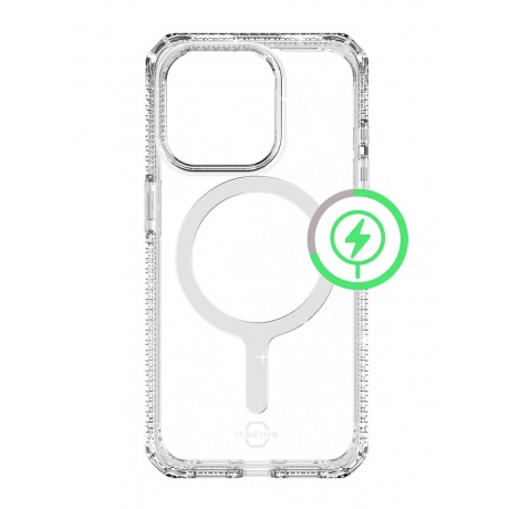 Чехол-накладка ITSKINS HYBRID R SPARK w/MagSafe  для iPhone 15 Pro  (6.1&quot;), прозрачный - фото 1