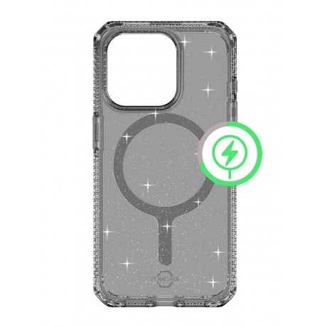Чехол-накладка ITSKINS HYBRID R SPARK w/MagSafe для iPhone 15 Pro  (6.1&quot;), дымчатый - фото 1