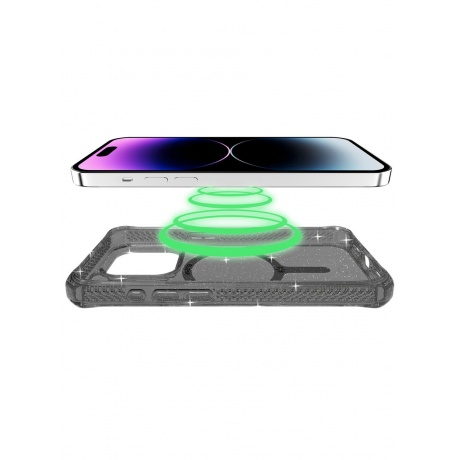 Чехол-накладка ITSKINS HYBRID R SPARK w/MagSafe для iPhone 15 Pro  (6.1&quot;), дымчатый - фото 4