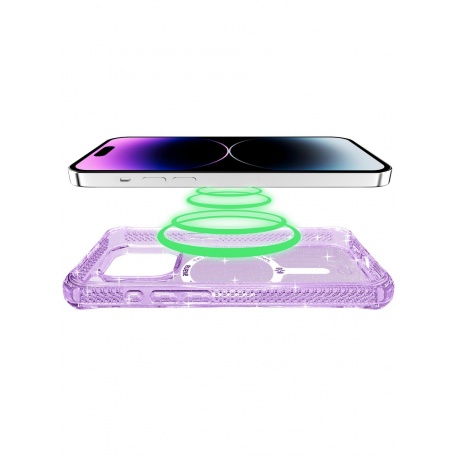Чехол-накладка ITSKINS HYBRID R SPARK w/MagSafe для iPhone 15 Pro Max (6.7&quot;), сиреневый - фото 4