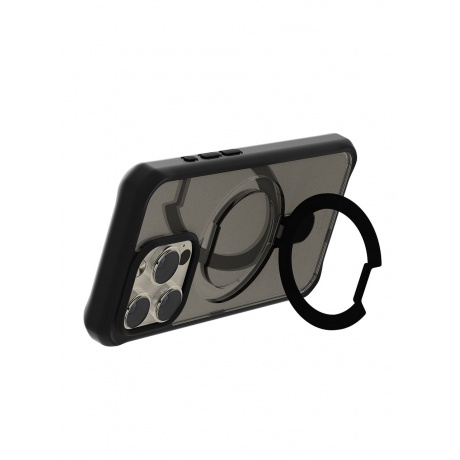 Чехол-накладка ITSKINS HYBRID R STAND для iPhone 15 Pro  (6.1&quot;), черный/прозрачный - фото 5
