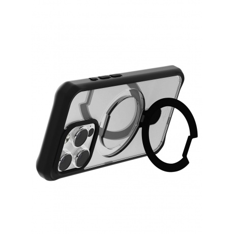Чехол-накладка ITSKINS HYBRID R STAND для iPhone 15 Pro Max (6.7&quot;), черный/прозрачный - фото 5