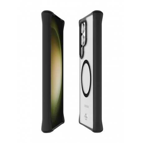 Чехол-накладка ITSKINS HYBRID SOLID w/MagSafe для Samsung Galaxy S24 Ultra , черн./прозрачный - фото 4