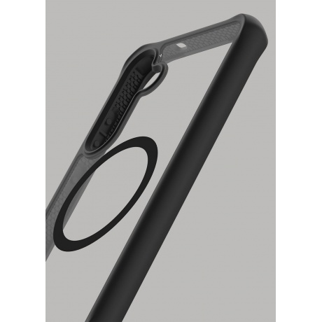Чехол-накладка ITSKINS HYBRID SOLID with MagSafe для Samsung Galaxy S24, черный/прозрачный - фото 2