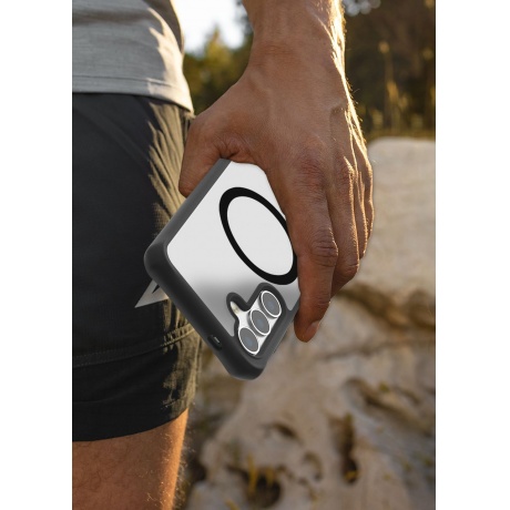 Чехол-накладка ITSKINS HYBRID SOLID with MagSafe для Samsung Galaxy S24, черный/прозрачный - фото 4