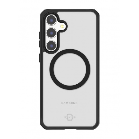 Чехол-накладка ITSKINS HYBRID SOLID with MagSafe для Samsung Galaxy S24, черный/прозрачный - фото 5
