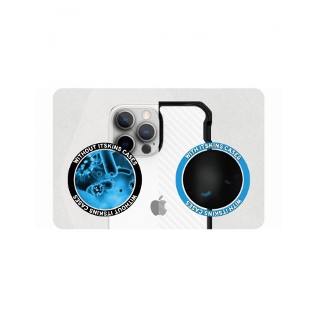 Чехол-накладка ITSKINS HYBRID TEK для iPhone 13 Pro (6.1&quot;), черный/прозрачный - фото 9