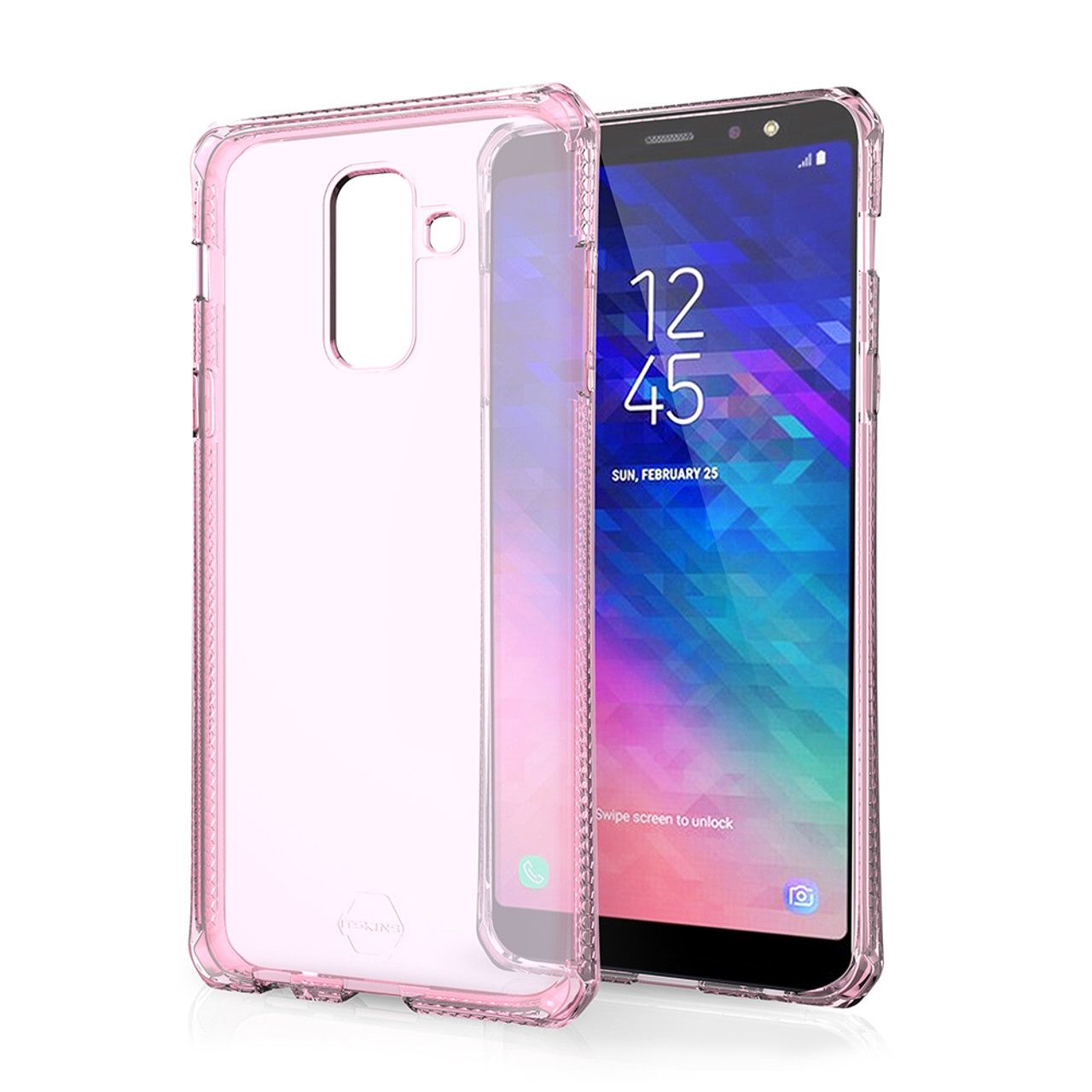 Чехол-накладка ITSKINS SPECTRUM CLEAR для Samsung Galaxy A6+ (2018) светло-розовый re pa накладка transparent для samsung galaxy a6 2018 с принтом месяц в ветвях