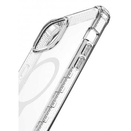 Чехол-накладка ITSKINS SUPREME R CLEAR MagSafe для iPhone 15 , белый/прозрачный - фото 2