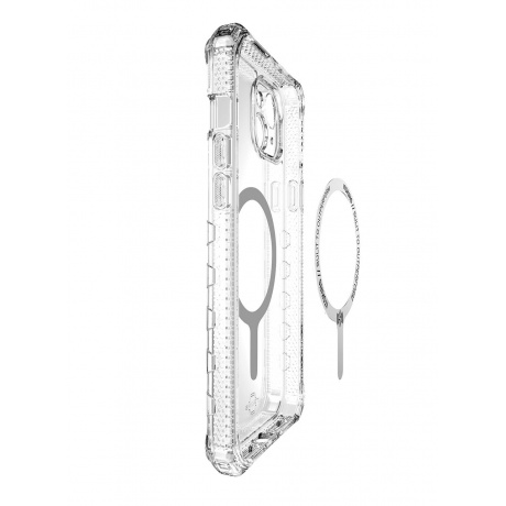 Чехол-накладка ITSKINS SUPREME R CLEAR MagSafe для iPhone 15 , белый/прозрачный - фото 3