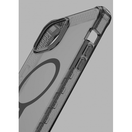 Чехол-накладка ITSKINS SUPREME R CLEAR MagSafe для iPhone 15 , графит/прозрачный - фото 2