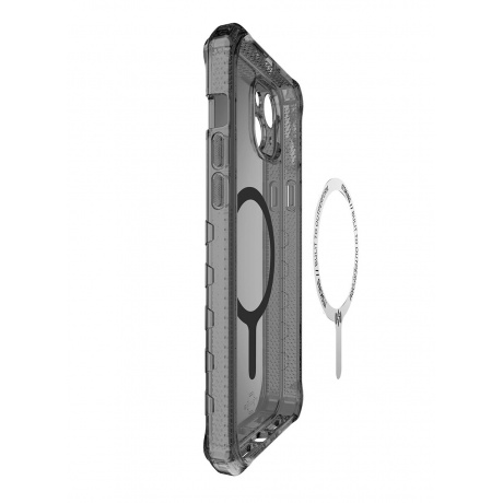 Чехол-накладка ITSKINS SUPREME R CLEAR MagSafe для iPhone 15 , графит/прозрачный - фото 3