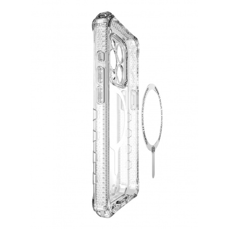 Чехол-накладка ITSKINS SUPREME R CLEAR MagSafe для iPhone 15 Pro Max, белый/прозрачный - фото 3