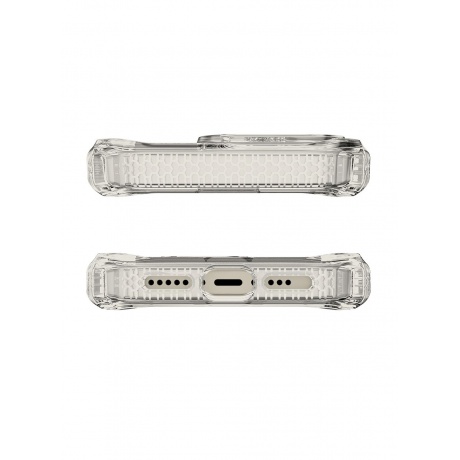 Чехол-накладка ITSKINS SUPREME R CLEAR MagSafe для iPhone 15 Pro Max, белый/прозрачный - фото 6