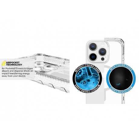 Чехол-накладка ITSKINS SUPREME R CLEAR MagSafe для iPhone 15 Pro Max, белый/прозрачный - фото 8