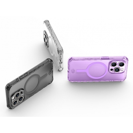 Чехол-накладка ITSKINS SUPREME R CLEAR MagSafe для iPhone 15 Pro Max, графит/прозрачный - фото 11