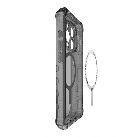 Чехол-накладка ITSKINS SUPREME R CLEAR MagSafe для iPhone 15 Pro Max, графит/прозрачный - фото 3
