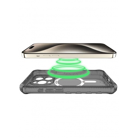 Чехол-накладка ITSKINS SUPREME R CLEAR MagSafe для iPhone 15 Pro Max, графит/прозрачный - фото 4
