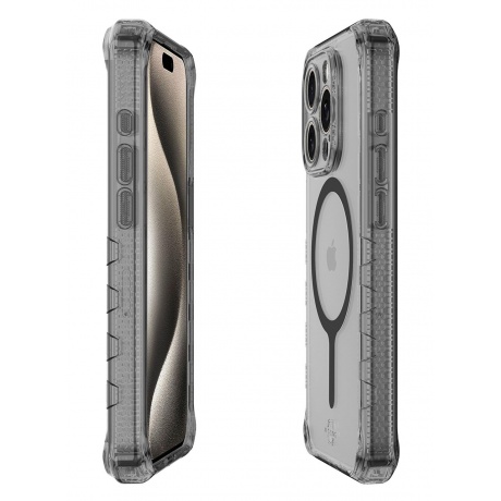 Чехол-накладка ITSKINS SUPREME R CLEAR MagSafe для iPhone 15 Pro Max, графит/прозрачный - фото 5